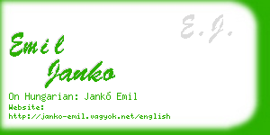 emil janko business card